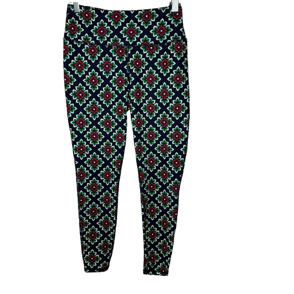 Crown & Ivy Navy Green Floral Leggings Small‎
